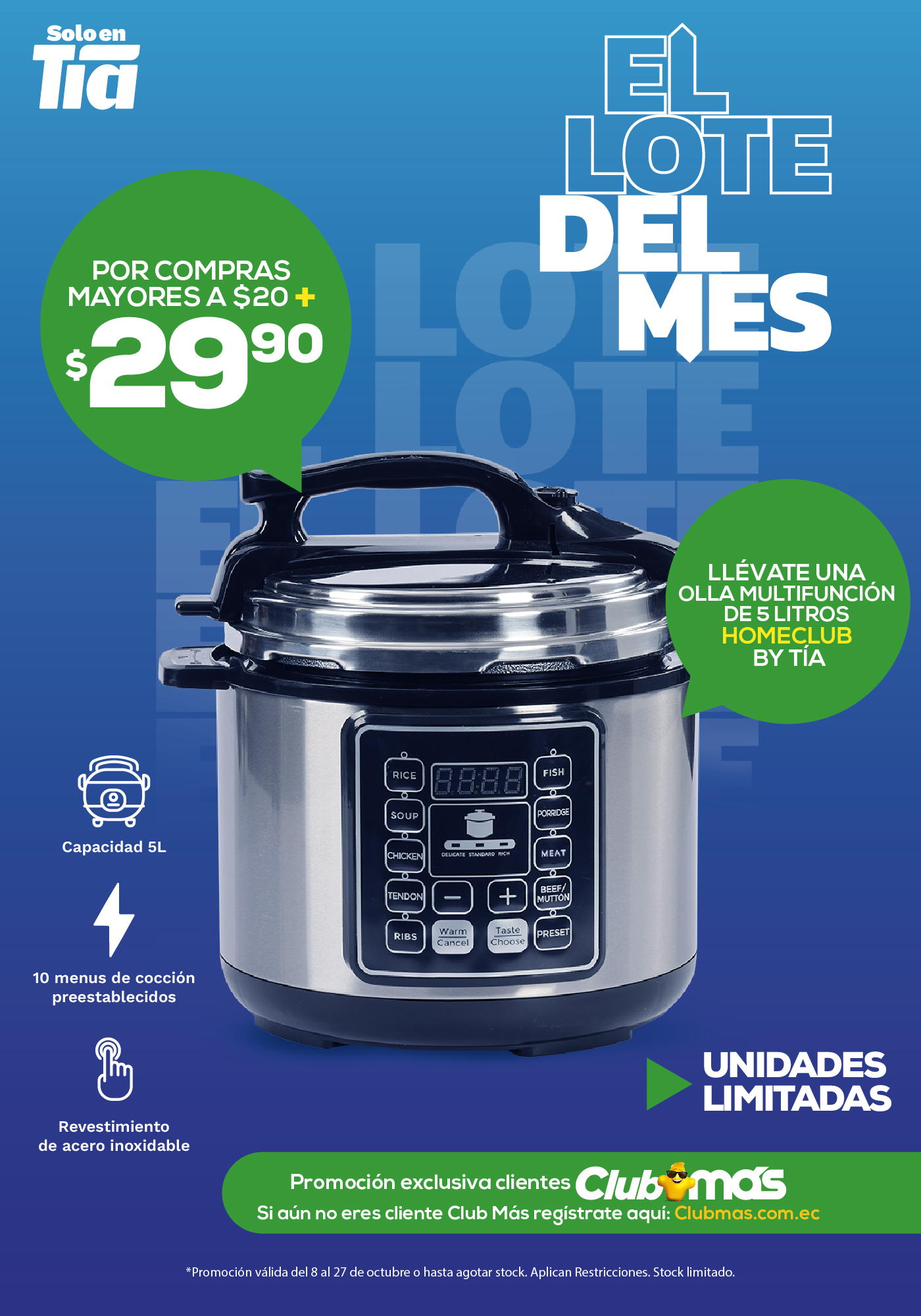LOTE DEL MES - OLLA MULTIFUNCIÓN